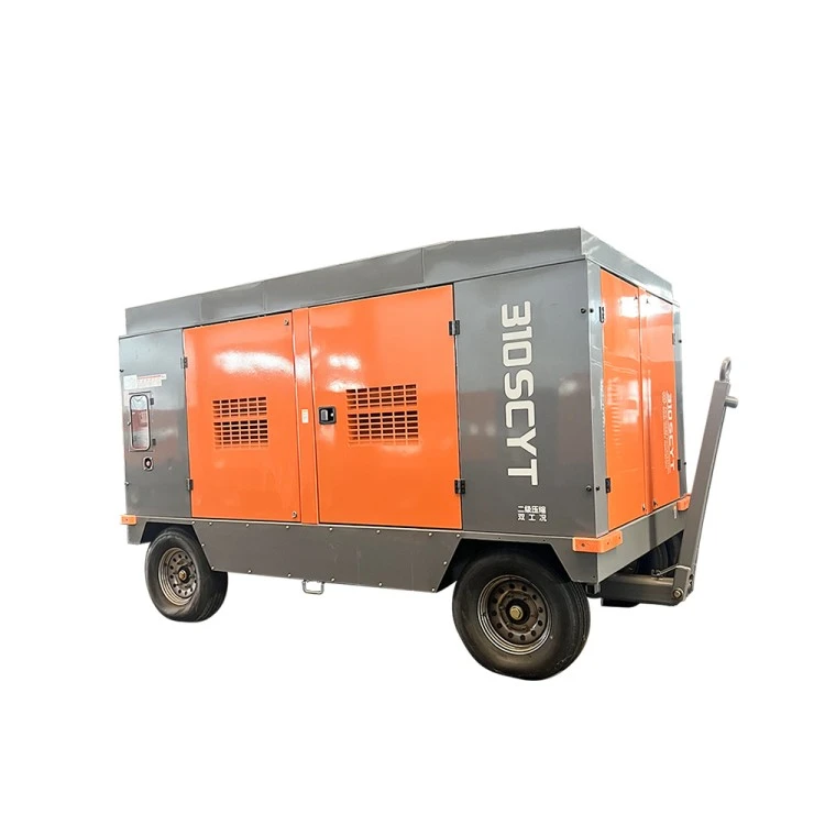 Portable Diesel Screw Air Compressor pou Dlo Dlo Forage Rig